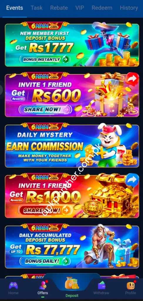6NNN Game APK bonuses and daily rewards for players