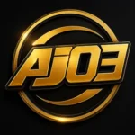 AJ03 Game logo featuring bold AJ03 branding with circular elements.