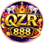 QZR888 Game logo with gold lettering and a royal casino design
