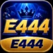 E444 Game app logo featuring the E444 name with gaming symbols including cards
